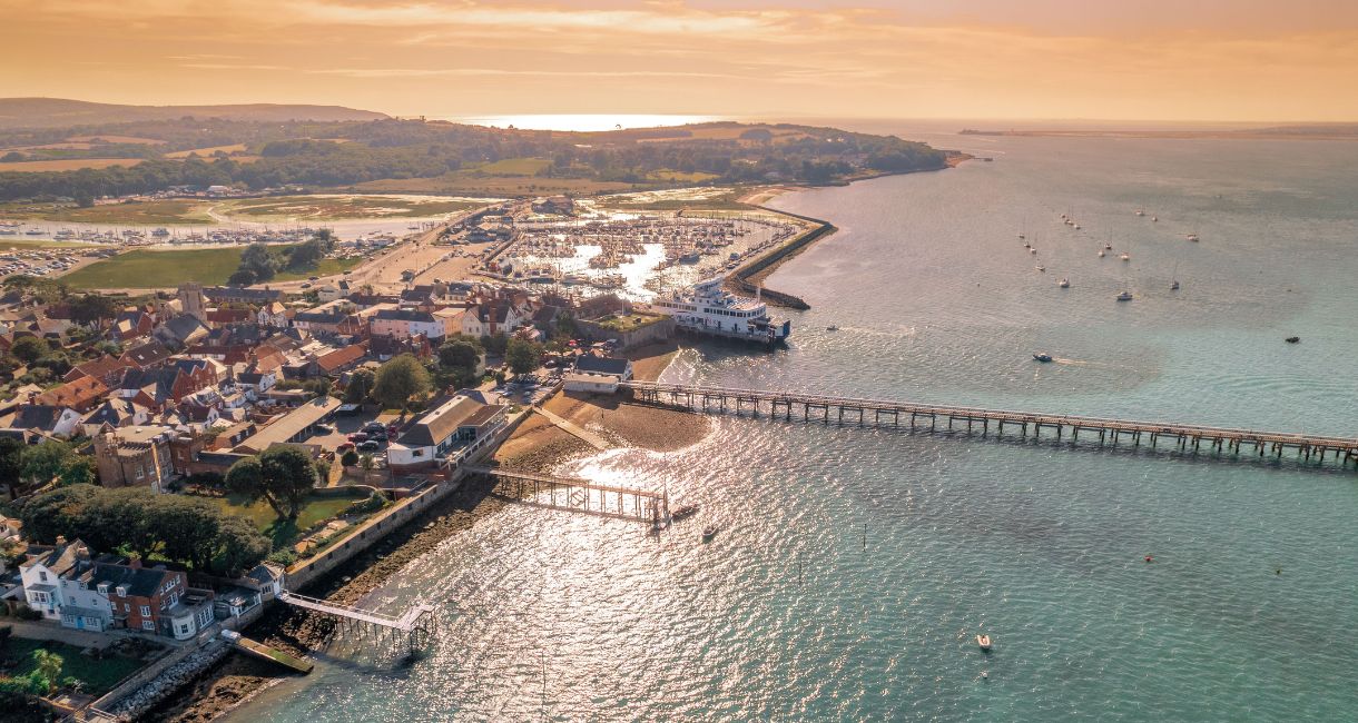 Aerial view of Yarmouth, Wightlink Ferries